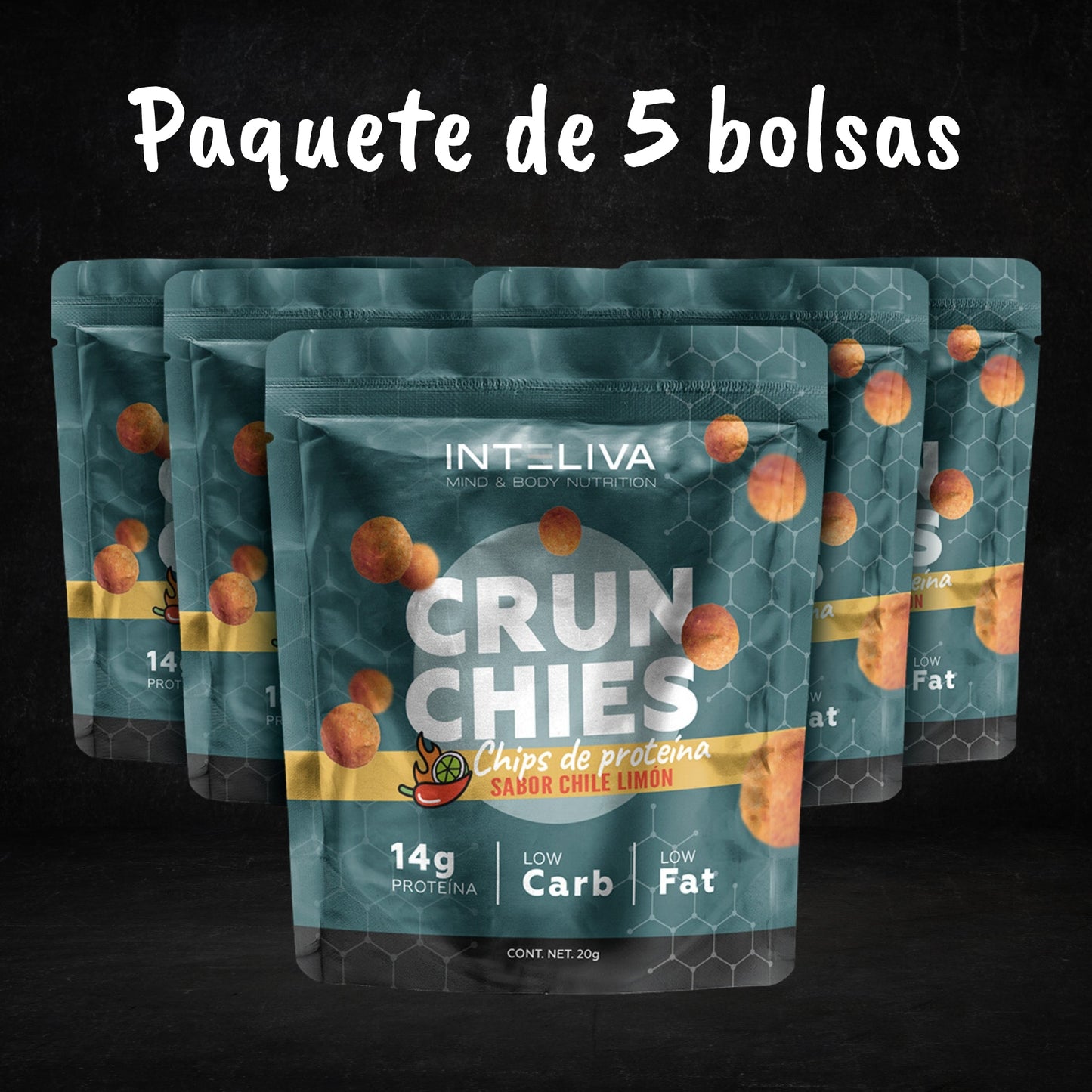 Crunchies: Chips de proteína sabor chile limón