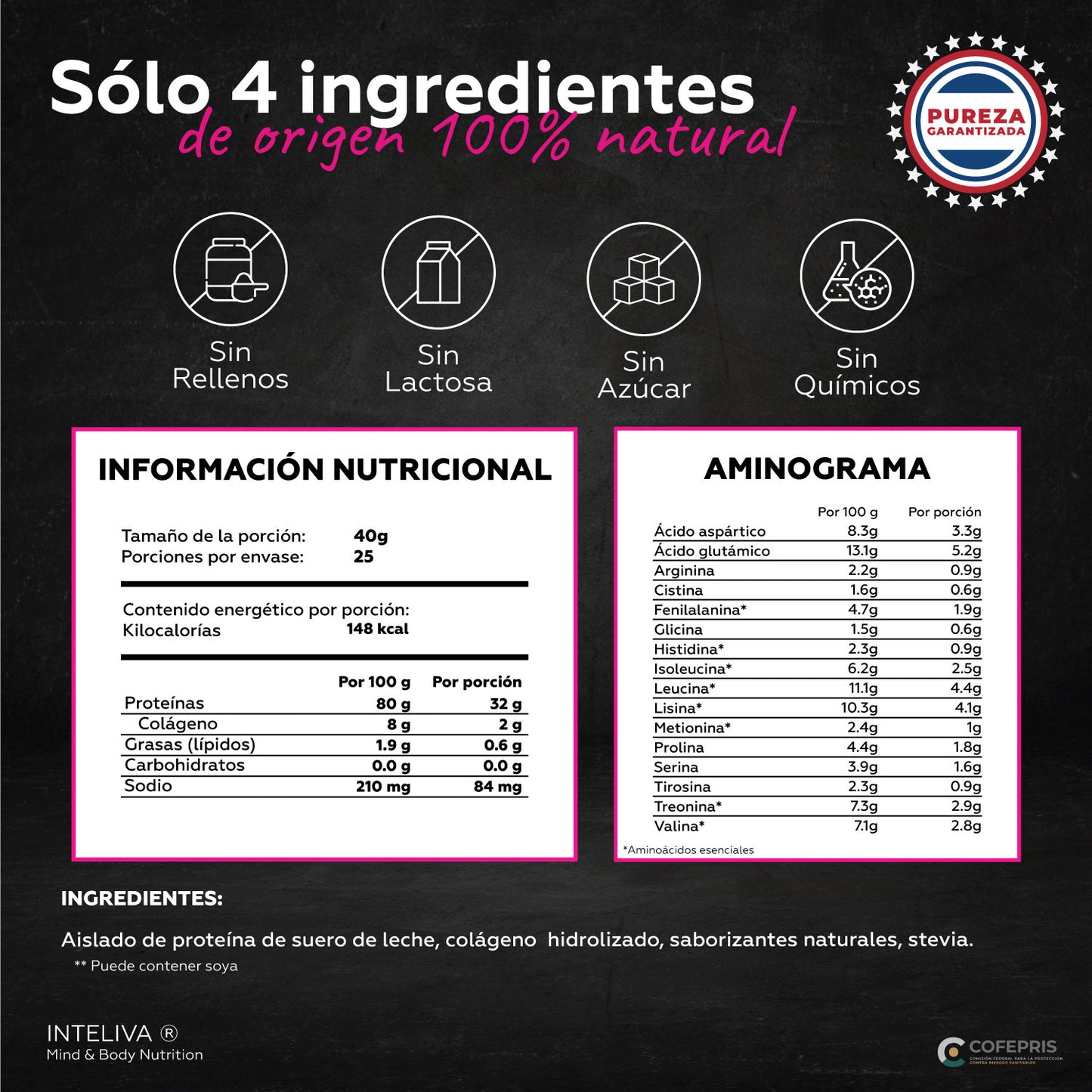 Proteína en polvo Zero Carbs + Colágeno (1kg)