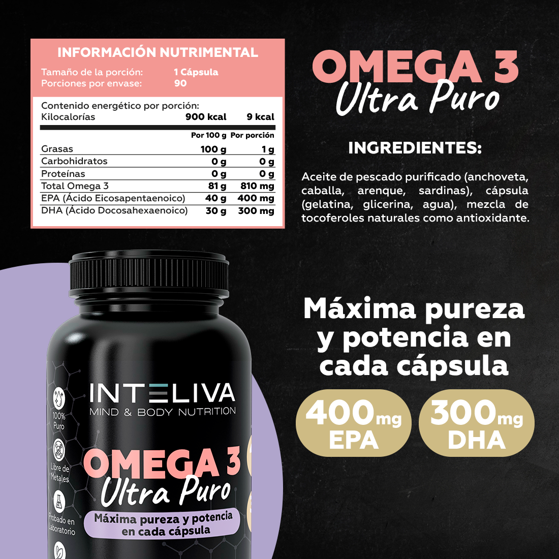 Omega 3 Ultra Puro - 90 cápsulas