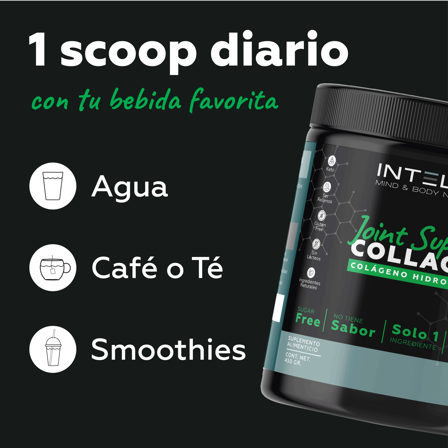 Colágeno Hidrolizado Puro (sin sabor) (450g)